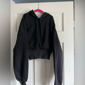 Zara Black Cropped Hoodie